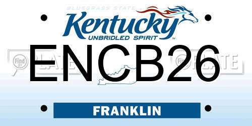 ENCB26 Kentucky License Plate