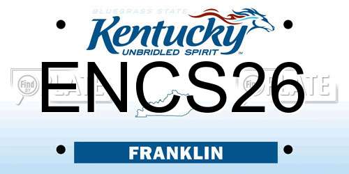 ENCS26 Kentucky License Plate