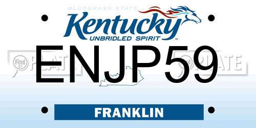 ENJP59 Kentucky License Plate