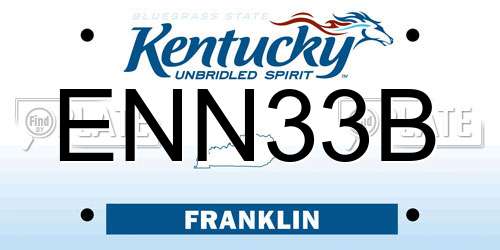 ENN33B Kentucky License Plate
