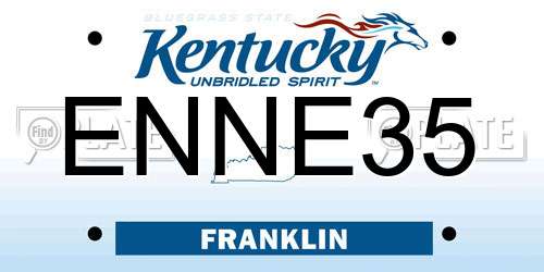 ENNE35 Kentucky License Plate