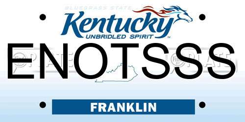ENOTSSS Kentucky License Plate