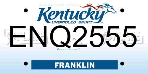 ENQ2555 Kentucky License Plate