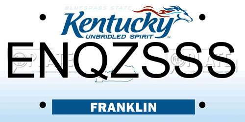 ENQZSSS Kentucky License Plate