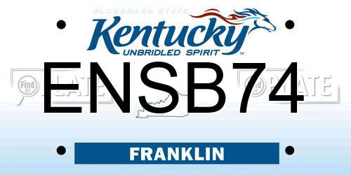 ENSB74 Kentucky License Plate