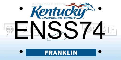 ENSS74 Kentucky License Plate