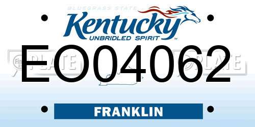 EO04062 Kentucky License Plate