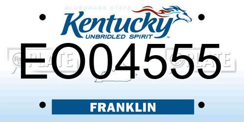 EO04555 Kentucky License Plate