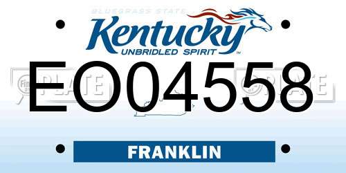 EO04558 Kentucky License Plate