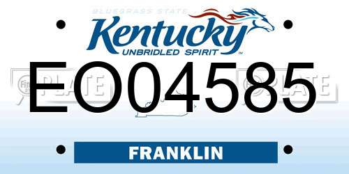 EO04585 Kentucky License Plate
