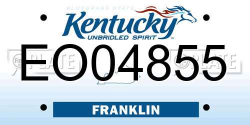 EO04855 Kentucky License Plate