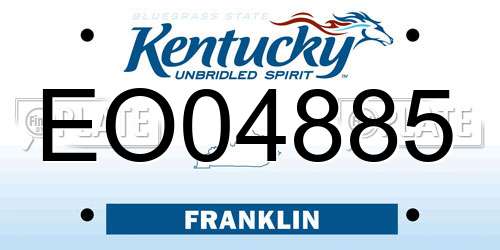 EO04885 Kentucky License Plate