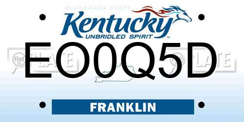 EO0Q5D Kentucky License Plate