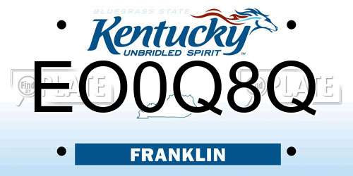 EO0Q8Q Kentucky License Plate
