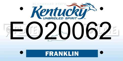 EO20062 Kentucky License Plate