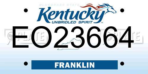 EO23664 Kentucky License Plate