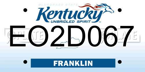 EO2D067 Kentucky License Plate