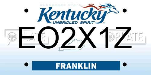 EO2X1Z Kentucky License Plate