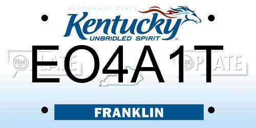 EO4A1T Kentucky License Plate