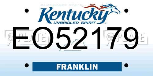 EO52179 Kentucky License Plate