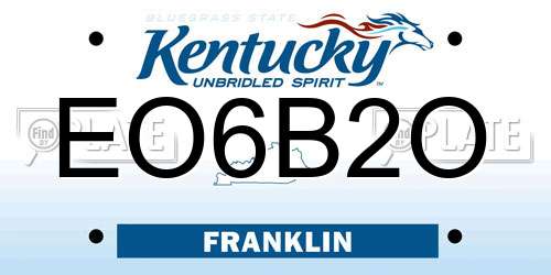 EO6B2O Kentucky License Plate