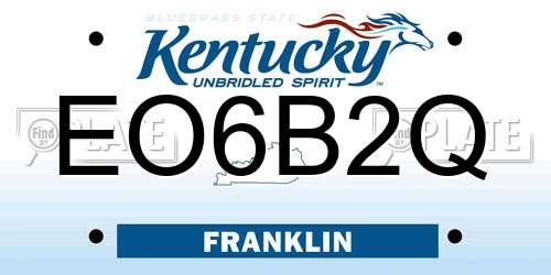EO6B2Q Kentucky License Plate