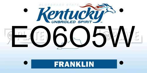 EO6O5W Kentucky License Plate