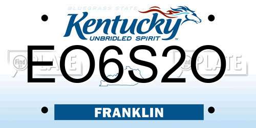 EO6S2O Kentucky License Plate