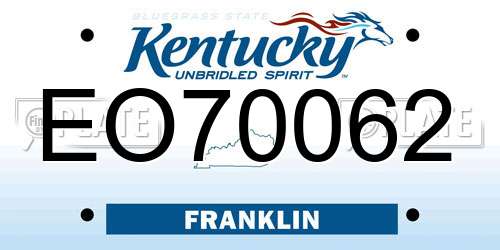 EO70062 Kentucky License Plate