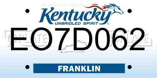 EO7D062 Kentucky License Plate