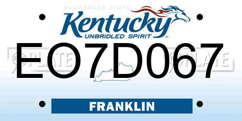EO7D067 Kentucky License Plate