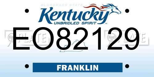 EO82129 Kentucky License Plate