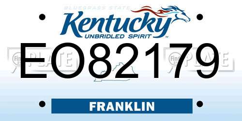 EO82179 Kentucky License Plate