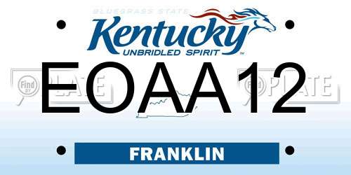 EOAA12 Kentucky License Plate