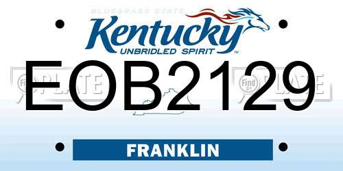 EOB2129 Kentucky License Plate