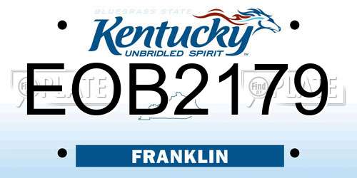 EOB2179 Kentucky License Plate