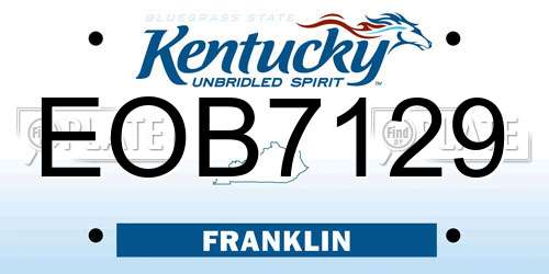 EOB7129 Kentucky License Plate