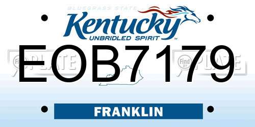 EOB7179 Kentucky License Plate