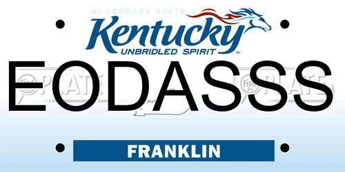 EODASSS Kentucky License Plate