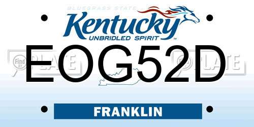 EOG52D Kentucky License Plate