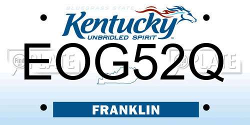 EOG52Q Kentucky License Plate