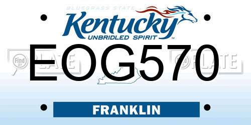EOG570 Kentucky License Plate
