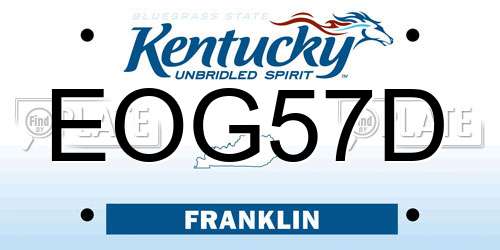 EOG57D Kentucky License Plate