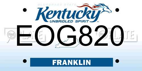 EOG820 Kentucky License Plate
