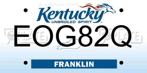 EOG82Q Kentucky License Plate