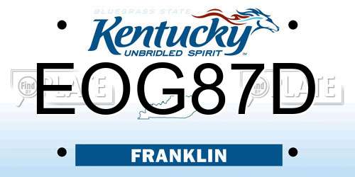 EOG87D Kentucky License Plate