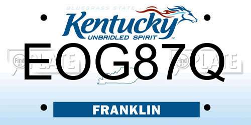 EOG87Q Kentucky License Plate