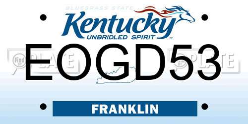 EOGD53 Kentucky License Plate
