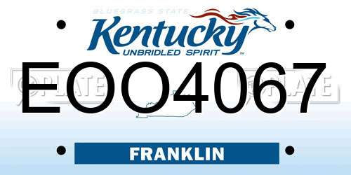 EOO4067 Kentucky License Plate