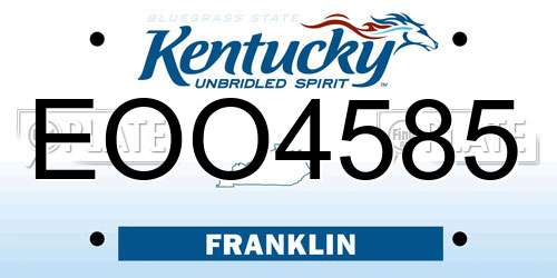 EOO4585 Kentucky License Plate